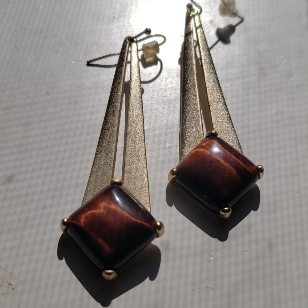 Kendra Scott Tiger's Eye Drop Earings- rare!